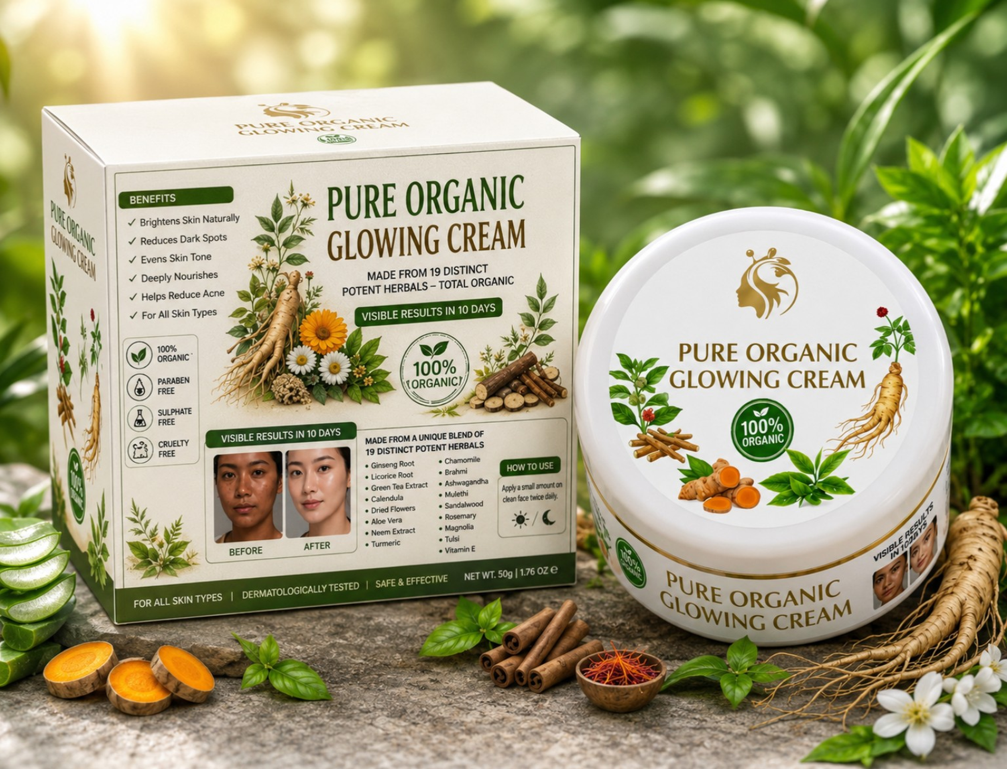 Pure organic glowing cream