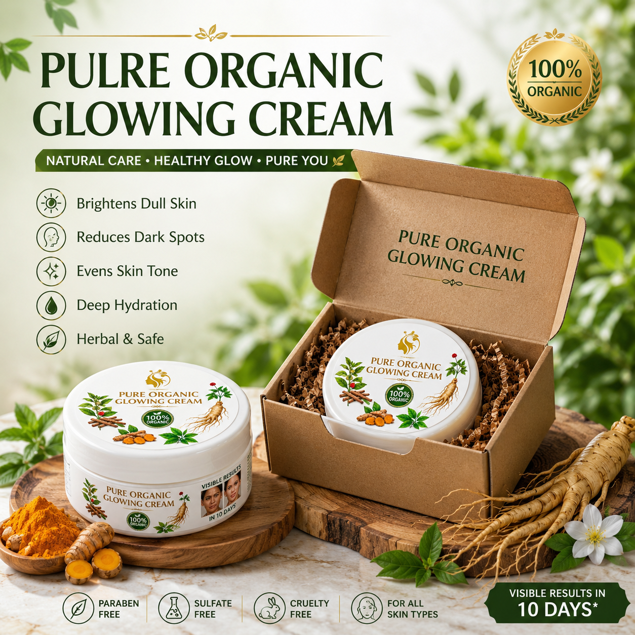 Pure organic glowing cream