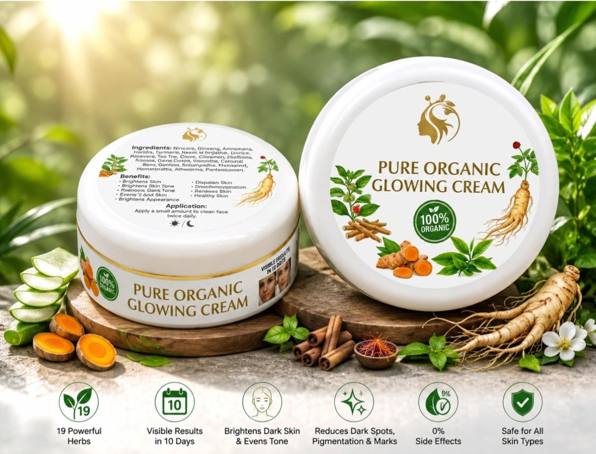 Pure organic glowing cream