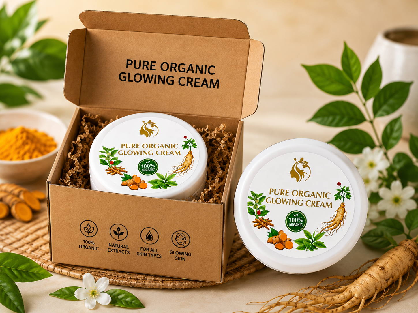 Pure organic glowing cream