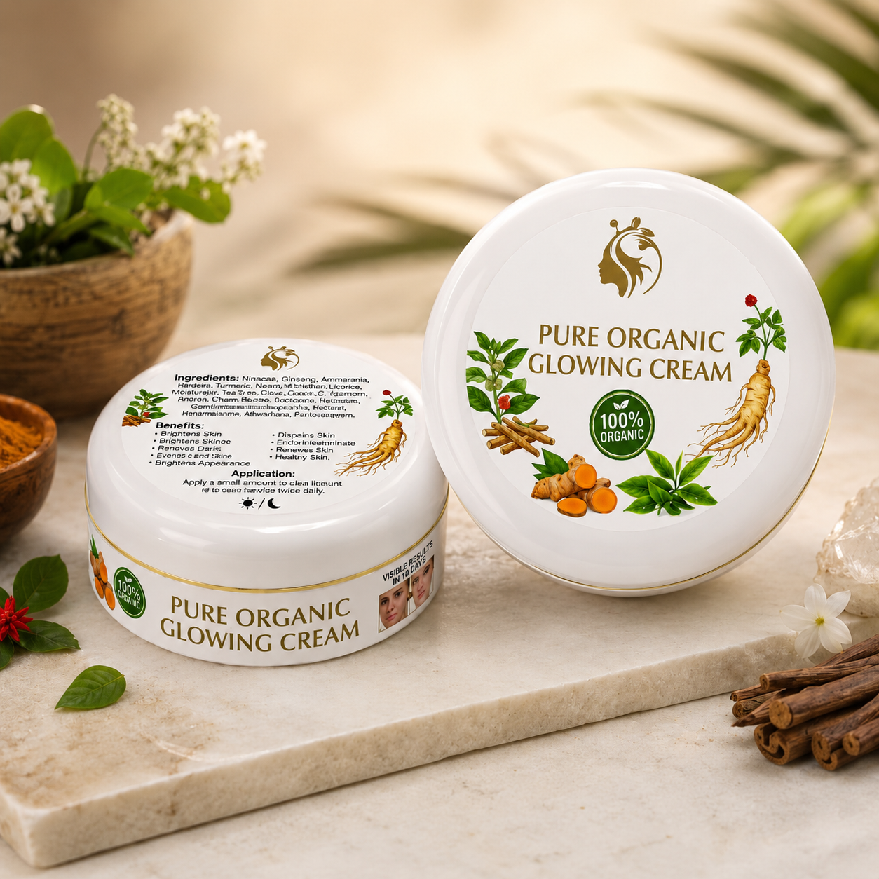 Pure organic glowing cream